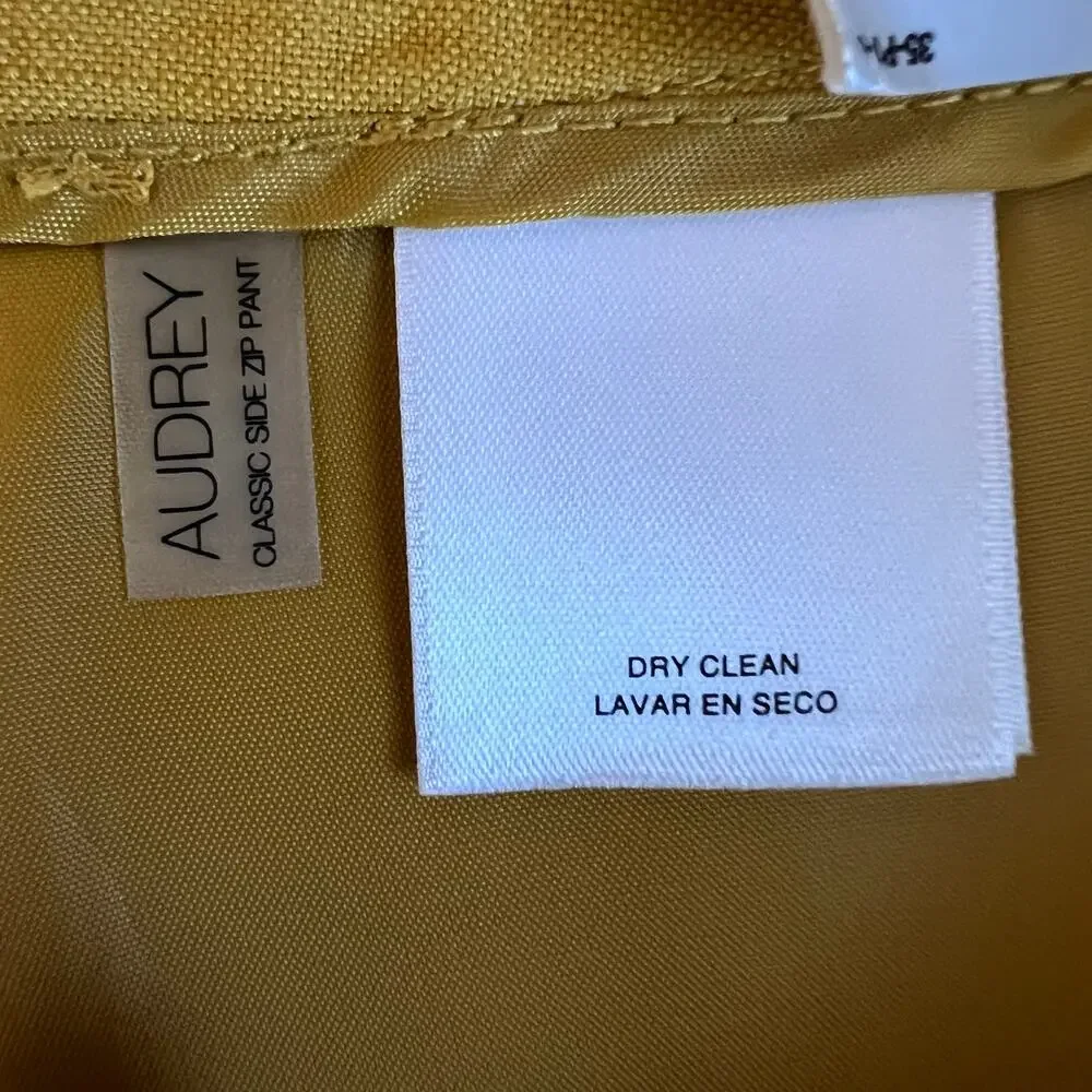 Kasper the Audrey Linen Trouser Straight Leg in Butterscotch Yellow Women's 14 - Picture 12 of 15